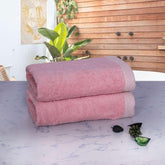 500 GSM Bamboo Hand Towel Set Of 2 - Peach | Ultra Soft & Highly Absorbent Towels - Rangoli